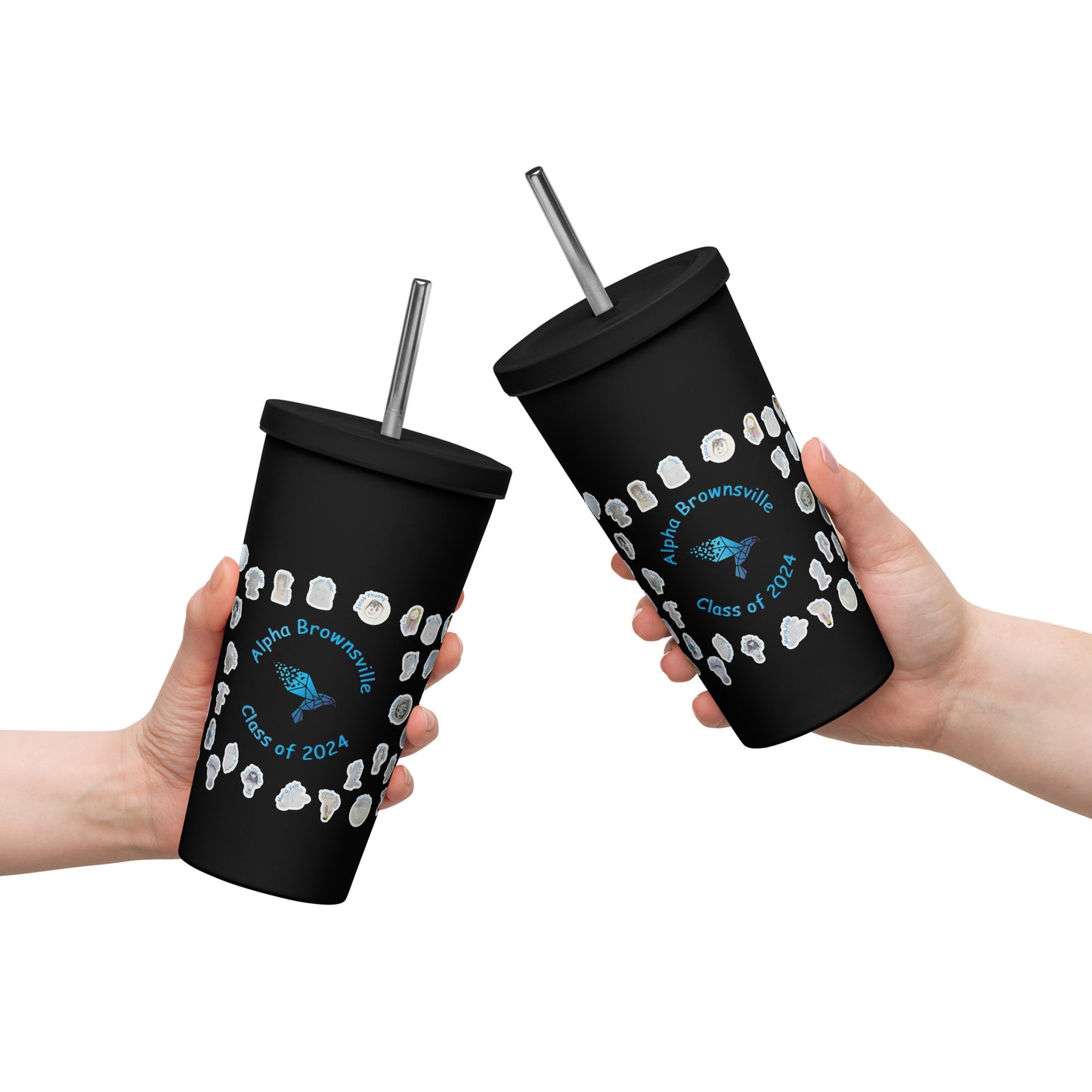 Alpha Class of 2024 Insulated tumbler with a straw