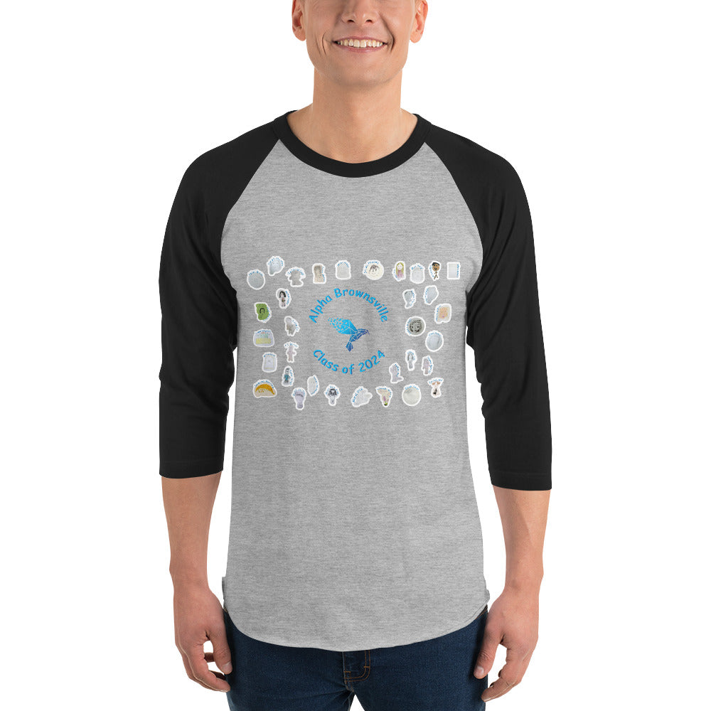 Alpha Class of 2024 3/4 sleeve raglan shirt