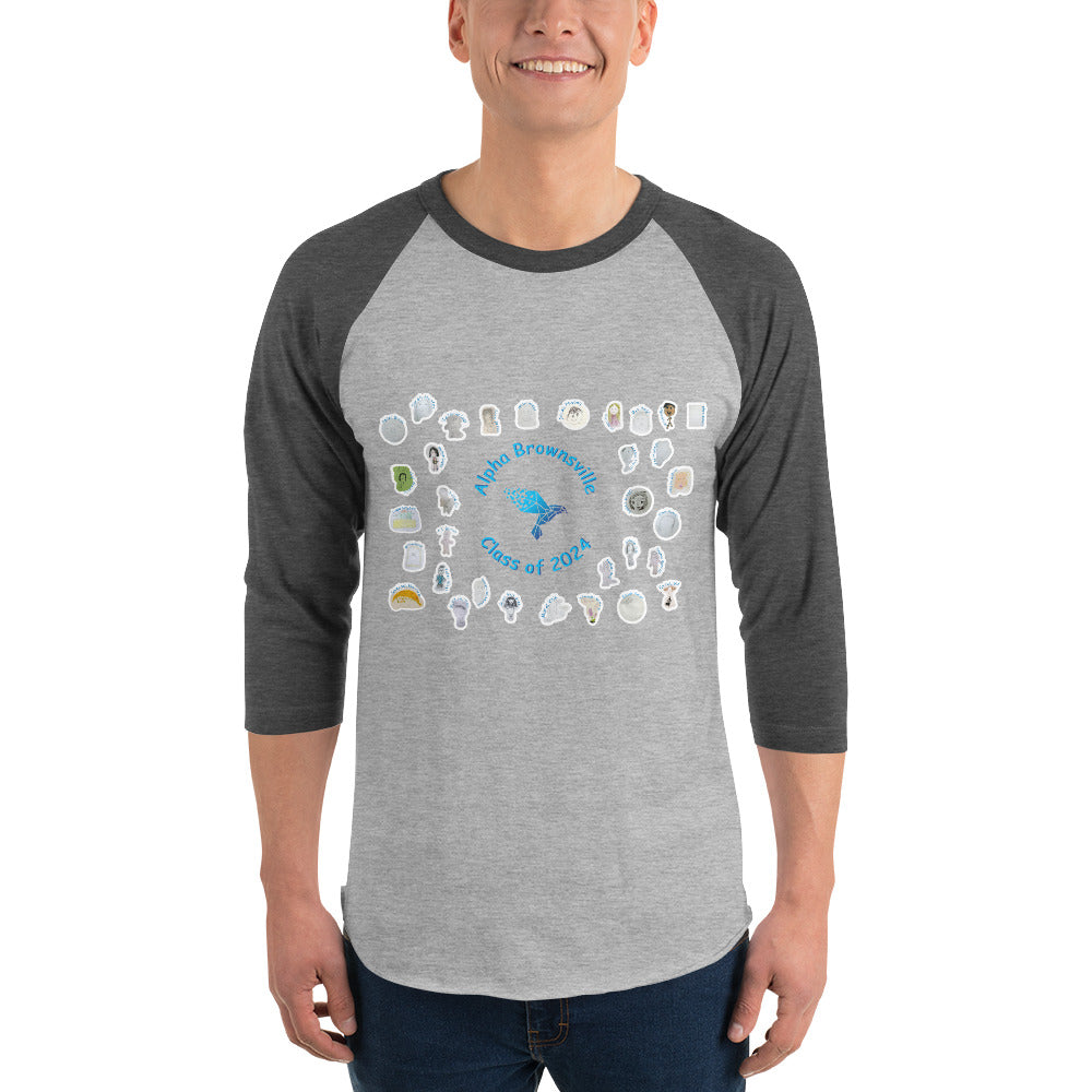 Alpha Class of 2024 3/4 sleeve raglan shirt