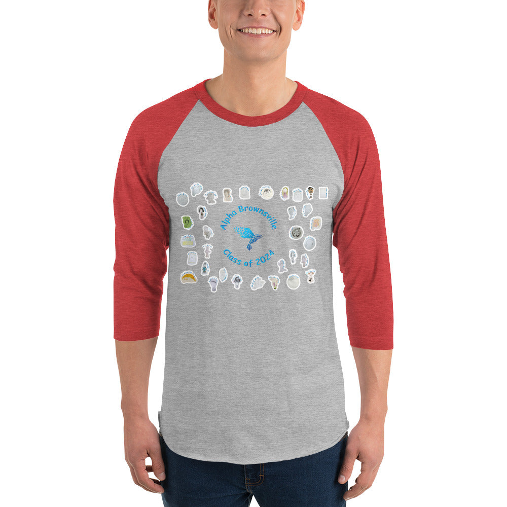 Alpha Class of 2024 3/4 sleeve raglan shirt